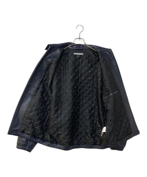 NEIGHBORHOOD（ネイバーフッド）NEIGHBORHOOD (ネイバーフッド) LEATHER ZIP WORK JACKET ネイビー サイズ:XLの古着・服飾アイテム