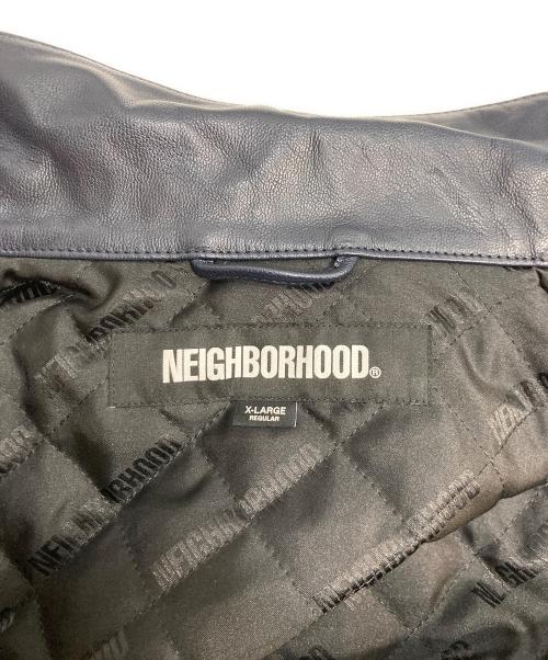 NEIGHBORHOOD（ネイバーフッド）NEIGHBORHOOD (ネイバーフッド) LEATHER ZIP WORK JACKET ネイビー サイズ:XLの古着・服飾アイテム