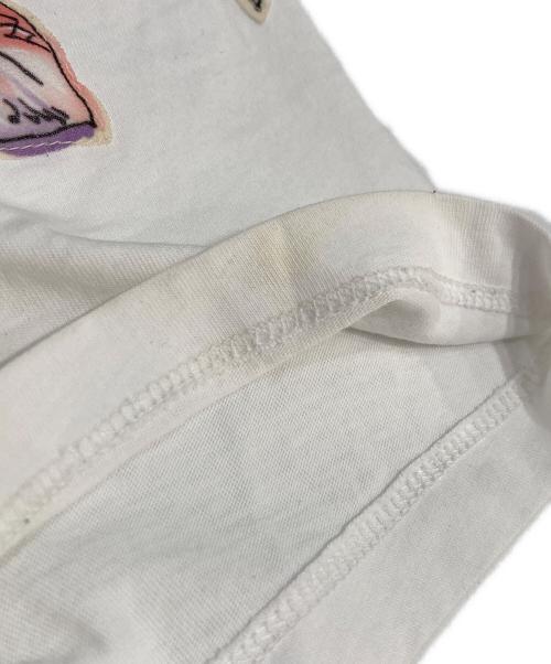 RED VALENTINO（レッドヴァレンティノ）RED VALENTINO (レッドヴァレンティノ) フラワープリント レース切替 Tシャツ ホワイト サイズ:Sの古着・服飾アイテム