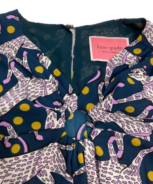 Kate Spade（ケイトスペード）Kate Spade (ケイトスペード) 総柄ワンピース パープル サイズ:XSの古着・服飾アイテム
