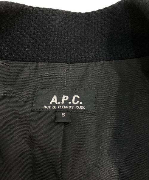 A.P.C.（アーペーセー）A.P.C. (アーペーセー) 比翼スタンドカラーコート ブラック サイズ:Sの古着・服飾アイテム
