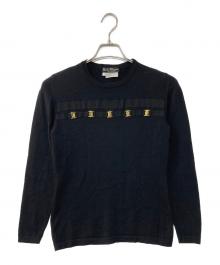 Salvatore Ferragamo（サルヴァトーレ フェラガモ）の古着「ヴァラリボンニット」｜ブラック