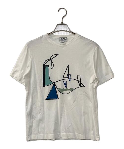 HERMES（エルメス）HERMES (エルメス) プリントカットソー ホワイト サイズ:Sの古着・服飾アイテム