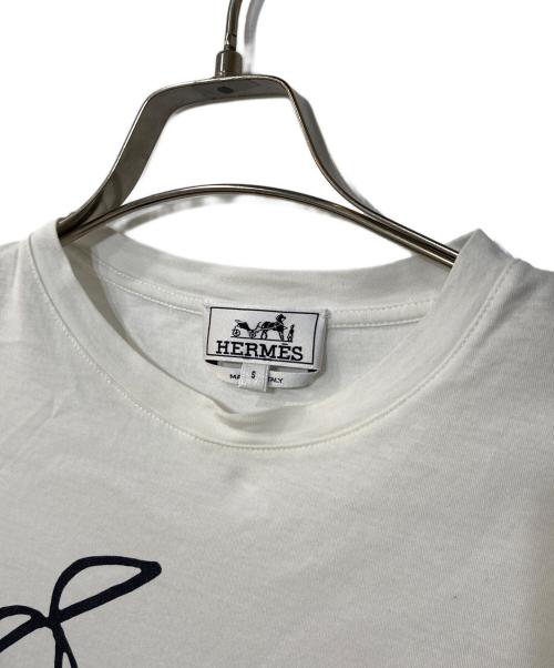 HERMES（エルメス）HERMES (エルメス) プリントカットソー ホワイト サイズ:Sの古着・服飾アイテム
