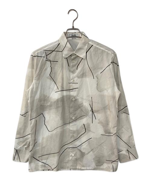HERMES（エルメス）HERMES (エルメス) コットン柄シャツ ホワイト サイズ:38/15の古着・服飾アイテム