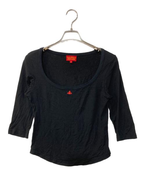 Vivienne Westwood RED LABEL（ヴィヴィアンウエストウッドレッドレーベル）Vivienne Westwood RED LABEL (ヴィヴィアンウエストウッドレッドレーベル) オーブ刺繍カットソー ブラック サイズ:2の古着・服飾アイテム