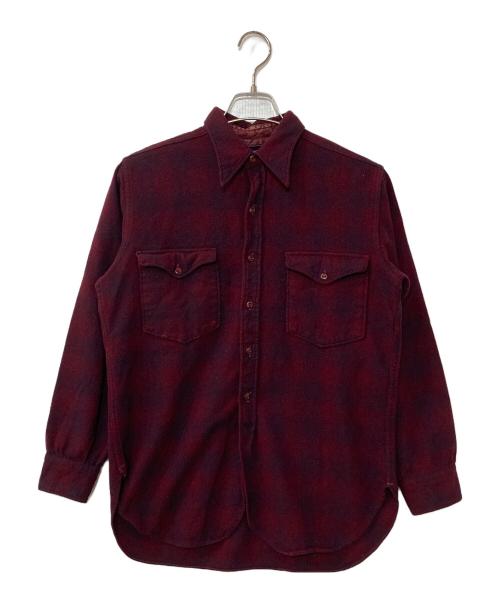 PENDLETON（ペンドルトン）PENDLETON (ペンドルトン) 40-50`sウールチェック ワークシャツ レッド サイズ:記載なしの古着・服飾アイテム
