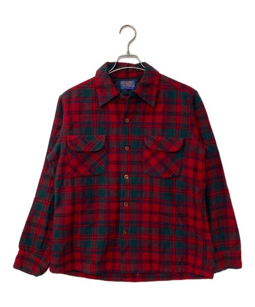 PENDLETON（ペンドルトン）PENDLETON (ペンドルトン) 60S ボードシャツ レッド×グリーン サイズ:Mの古着・服飾アイテム
