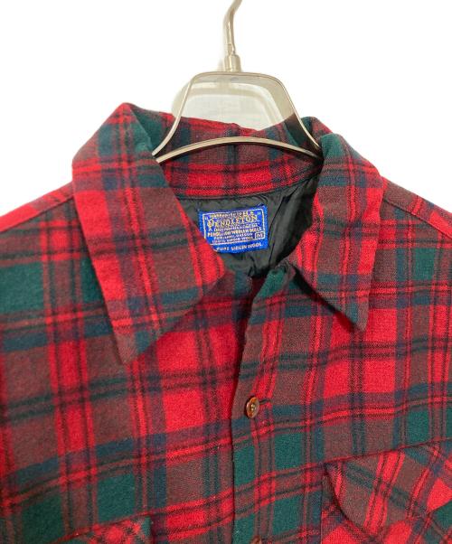 PENDLETON（ペンドルトン）PENDLETON (ペンドルトン) 60S ボードシャツ レッド×グリーン サイズ:Mの古着・服飾アイテム
