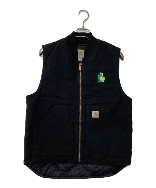CarHartt（カーハート）CarHartt (カーハート) 刺繍ダックベスト　メキシコ製 ブラック サイズ:Mの古着・服飾アイテム