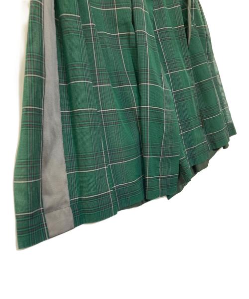 sacai（サカイ）sacai (サカイ) カーゴポケットタータンチェックスカート グリーン サイズ:1の古着・服飾アイテム