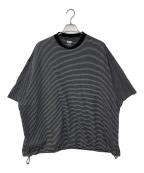 is-nessイズネス）の古着「BALLOON SHORT SLEEVE ボーダーTシャツ」｜ブラック×ホワイト