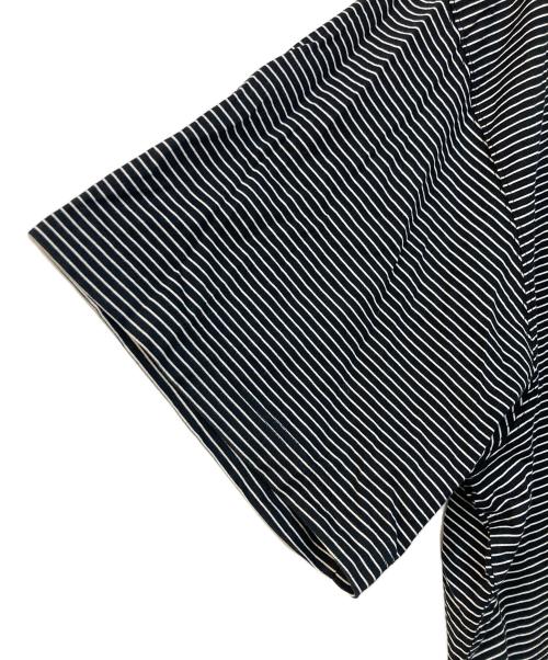 is-ness（イズネス）is-ness (イズネス) BALLOON SHORT SLEEVE ボーダーTシャツ ブラック×ホワイト サイズ:Lの古着・服飾アイテム