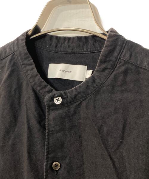 Graphpaper（グラフペーパー）Graphpaper (グラフペーパー) Oxford Oversized Band Collar Shirt ブラック サイズ:FREEの古着・服飾アイテム
