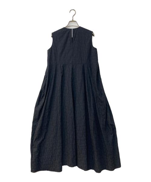 DRAWER（ドゥロワー）Drawer (ドゥロワー) ペイズリージャガードノースリーブワンピース ネイビー サイズ:FREEの古着・服飾アイテム