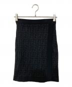 FENDIフェンディ）の古着「ズッカ柄ニットスカート」｜ブラック
