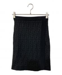 FENDI（フェンディ）の古着「ズッカ柄ニットスカート」｜ブラック