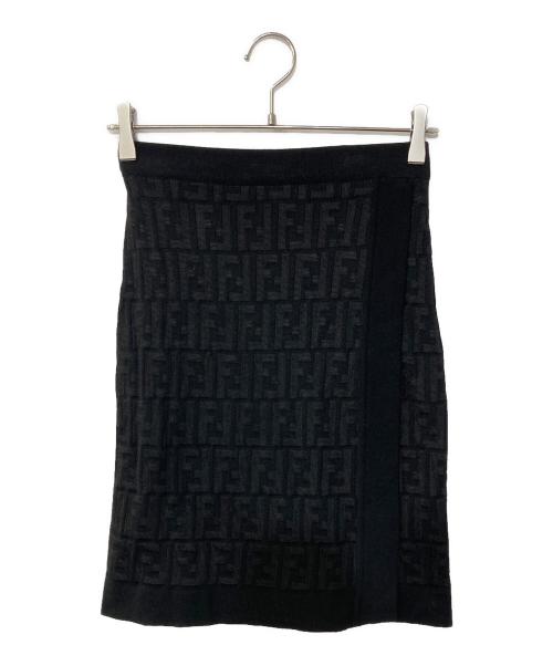 FENDI（フェンディ）FENDI (フェンディ) ズッカ柄ニットスカート ブラック サイズ:記載なしの古着・服飾アイテム