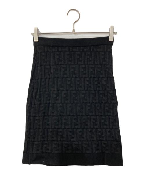 FENDI（フェンディ）FENDI (フェンディ) ズッカ柄ニットスカート ブラック サイズ:記載なしの古着・服飾アイテム