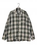CAHLUMNカウラム）の古着「Magazine Pocket Open Collar Shirt マガジンポケット オープンカラーシャツ」｜グリーン