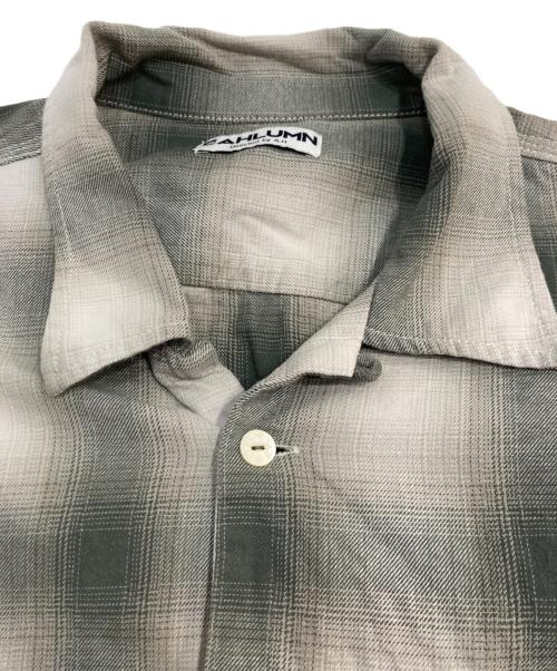 CAHLUMN（カウラム）CAHLUMN (カウラム) Magazine Pocket Open Collar Shirt マガジンポケット オープンカラーシャツ  グリーン サイズ:XXLの古着・服飾アイテム