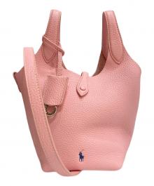 POLO RALPH LAUREN（ポロ・ラルフローレン）の古着「POLO PLAY スモールレザーハンドバッグ」｜ピンク