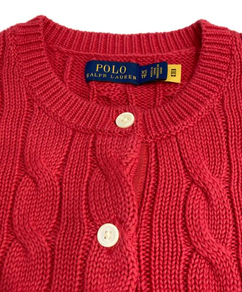 POLO RALPH LAUREN（ポロ・ラルフローレン）POLO RALPH LAUREN (ポロ・ラルフローレン) ケーブルカーディガン ピンク サイズ:XSの古着・服飾アイテム