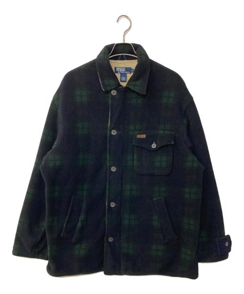 POLO RALPH LAUREN（ポロ・ラルフローレン）POLO RALPH LAUREN (ポロ・ラルフローレン) ブラックウォッチフリースJKT ネイビー サイズ:Lの古着・服飾アイテム