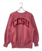 Champion REVERSE WEAVEチャンピオン リバース ウィーブ）の古着「90S CCSU プリントスウェット」｜ピンク