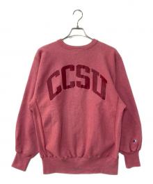 Champion REVERSE WEAVE（チャンピオン リバース ウィーブ）の古着「90S CCSU プリントスウェット」｜ピンク