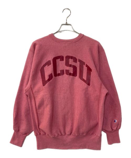 Champion REVERSE WEAVE（チャンピオン リバース ウィーブ）Champion REVERSE WEAVE (チャンピオン リバース ウィーブ) 90S CCSU プリントスウェット ピンク サイズ:XLの古着・服飾アイテム