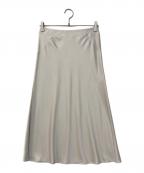 ADOREアドーア）の古着「ライトサテンセミフレアスカート」｜ホワイト
