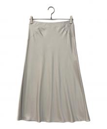 ADORE（アドーア）の古着「ライトサテンセミフレアスカート」｜ホワイト