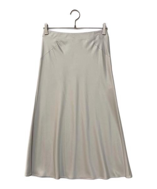 ADORE（アドーア）ADORE (アドーア) ライトサテンセミフレアスカート ホワイト サイズ:36の古着・服飾アイテム