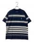 WHITE MOUNTAINEERING（ホワイトマウンテ二アニング）の古着「RANDAM STRIPE LOGO T-SHIRT」｜ネイビー