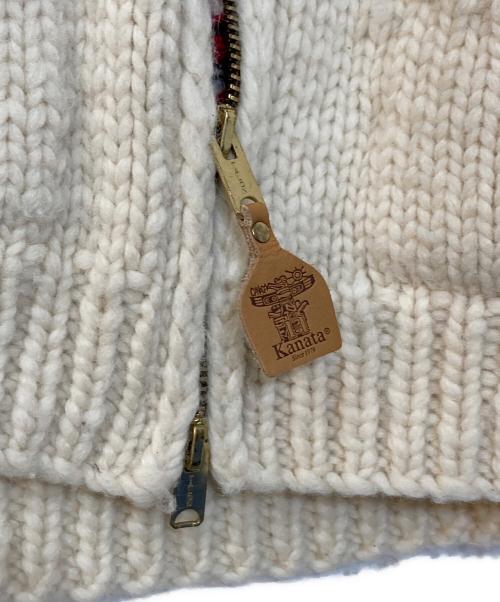 KANATA（カナタ）KANATA (カナタ) JOURNAL STANDARD 別注 50S VINTAGE 復刻カウチンニットカーディガン ホワイト サイズ:記載なしの古着・服飾アイテム