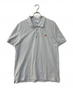 maison kitsuneメゾンキツネ）の古着「フォックスヘッド パッチ レギュラー ポロ」｜スカイブルー