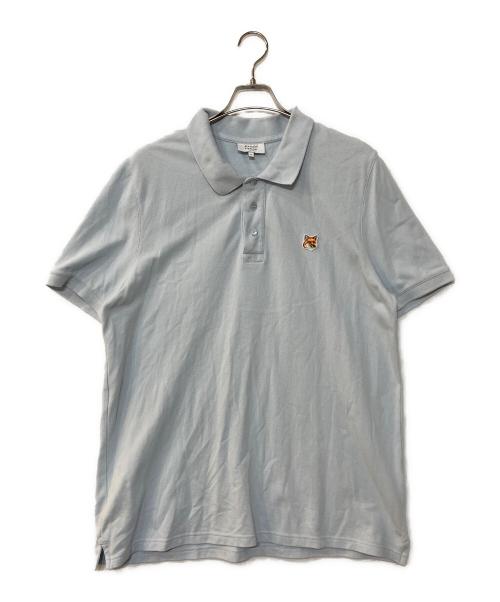 maison kitsune（アシッドメゾンキツネ）MAISON KITSUNE (メゾンキツネ) フォックスヘッド パッチ レギュラー ポロ スカイブルー サイズ:XLの古着・服飾アイテム