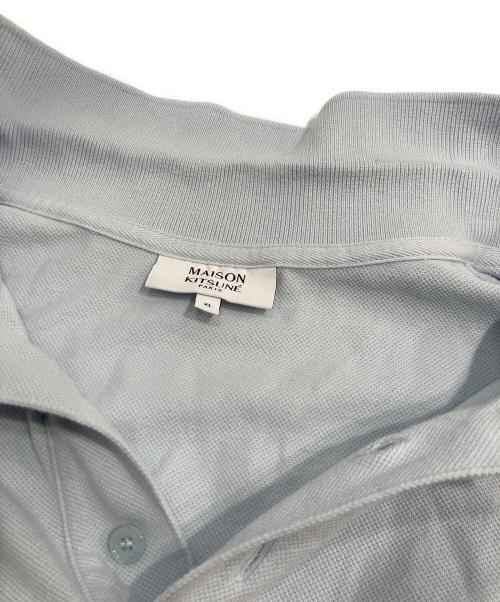 maison kitsune（アシッドメゾンキツネ）MAISON KITSUNE (メゾンキツネ) フォックスヘッド パッチ レギュラー ポロ スカイブルー サイズ:XLの古着・服飾アイテム