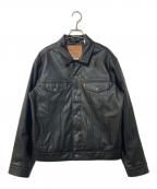 LEVI'Sリーバイス）の古着「JAPAN LIMITED LEATHER TRUCKER JACKET レザートラッカージャケット」｜ブラック