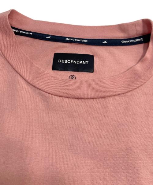 DESCENDANT（ディセンダント）DESCENDANT (ディセンダント) BB SS フロッキープリントTシャツ ピンク サイズ:2の古着・服飾アイテム