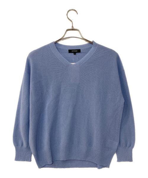 UNTITLED（アンタイトル）UNTITLED (アンタイトル) ドライタッチVネックニット ブルー サイズ:2 未使用品の古着・服飾アイテム