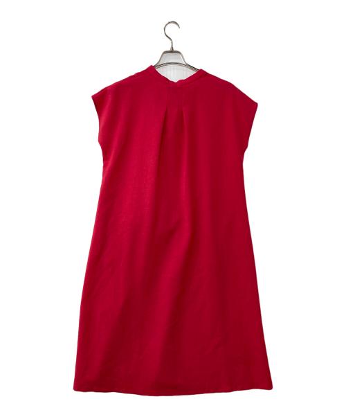 UNTITLED（アンタイトル）UNTITLED (アンタイトル) スラブバンドカラーワンピース レッド 未使用品の古着・服飾アイテム