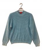 SUPREMEシュプリーム）の古着「Washed Small Box Waffle Sweater コットンニット」｜スカイブルー
