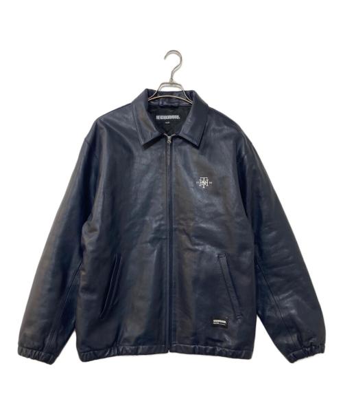 NEIGHBORHOOD（ネイバーフッド）NEIGHBORHOOD (ネイバーフッド) LEATHER ZIP WORK JACKET ネイビー サイズ:XLの古着・服飾アイテム