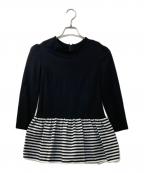 BORDERS at BALCONYボーダーズアットバルコニー）の古着「PEPLUM LONG SLEEVE TEE」｜ブラック