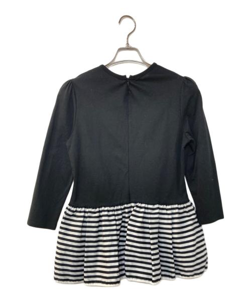 BORDERS at BALCONY（ボーダーズアットバルコニー）BORDERS AT BALCONY (ボーダーズアットバルコニー) PEPLUM LONG SLEEVE TEE ブラック サイズ:38の古着・服飾アイテム