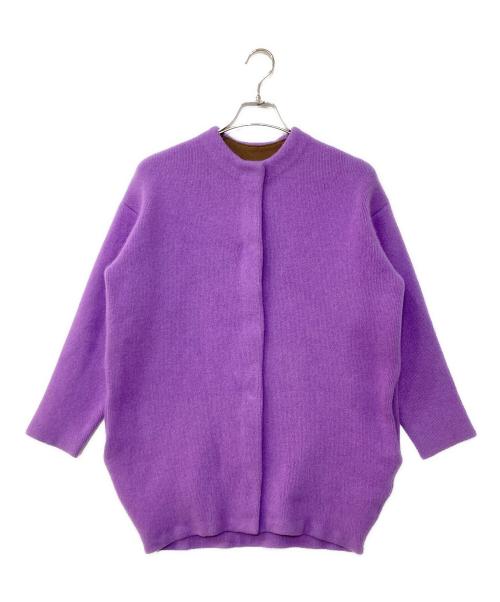 ELENDEEK（エレンディーク）ELENDEEK (エレンディーク) RACCOON MIX WCD ラクーンミックスWカーディガン パープル サイズ:Fの古着・服飾アイテム