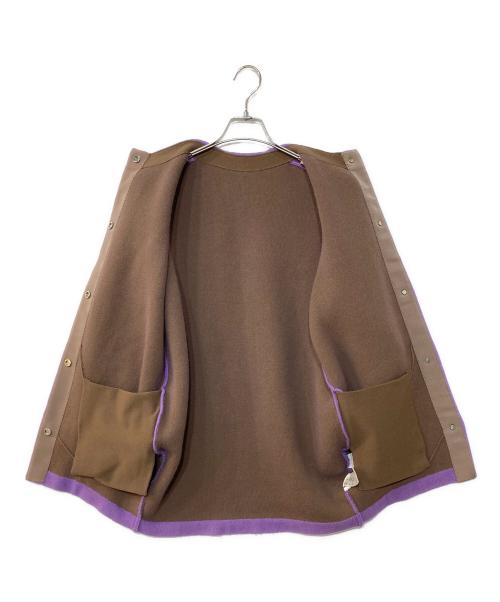ELENDEEK（エレンディーク）ELENDEEK (エレンディーク) RACCOON MIX WCD ラクーンミックスWカーディガン パープル サイズ:Fの古着・服飾アイテム