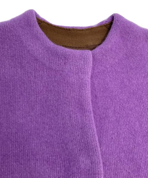 ELENDEEK（エレンディーク）ELENDEEK (エレンディーク) RACCOON MIX WCD ラクーンミックスWカーディガン パープル サイズ:Fの古着・服飾アイテム